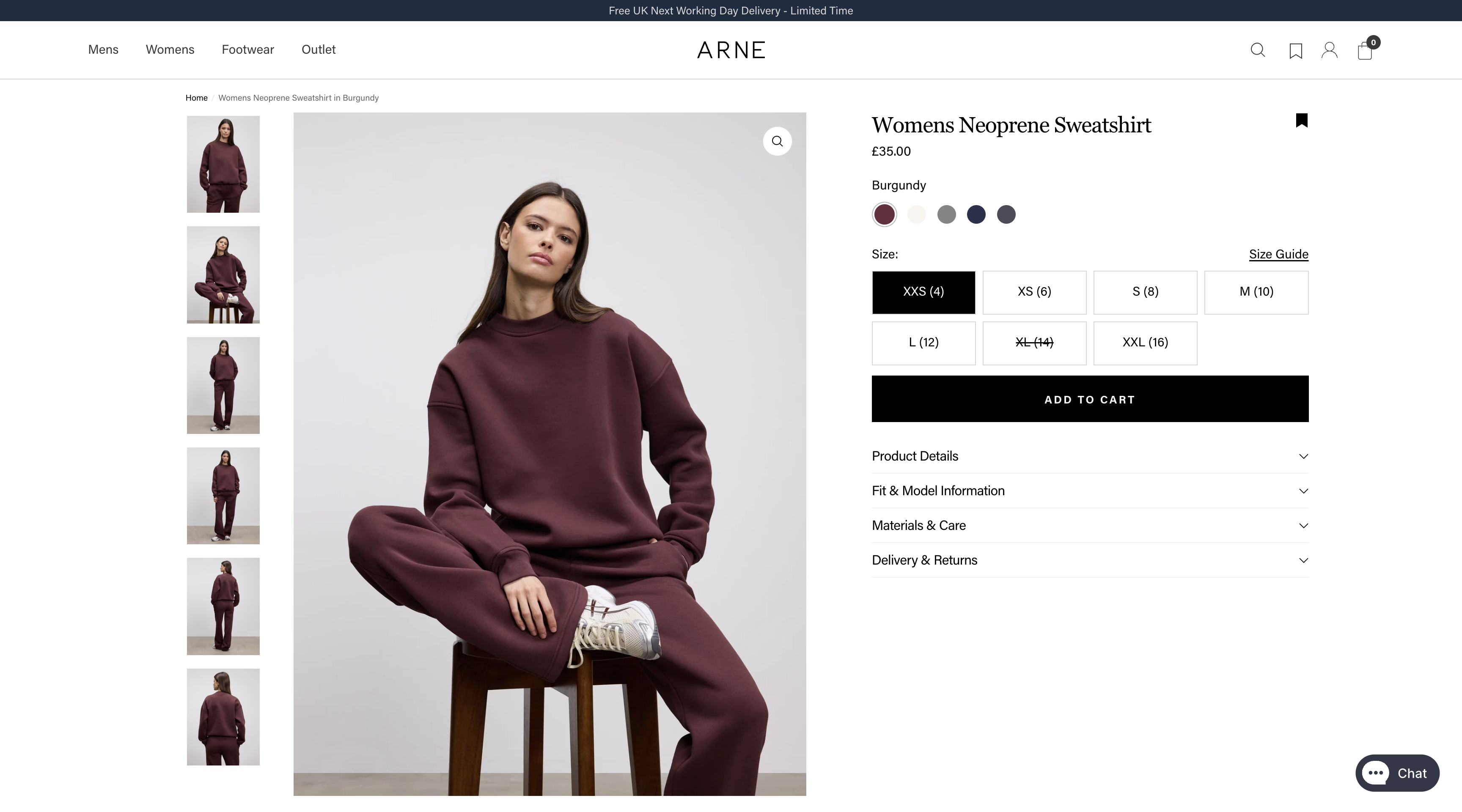Arne product detail page