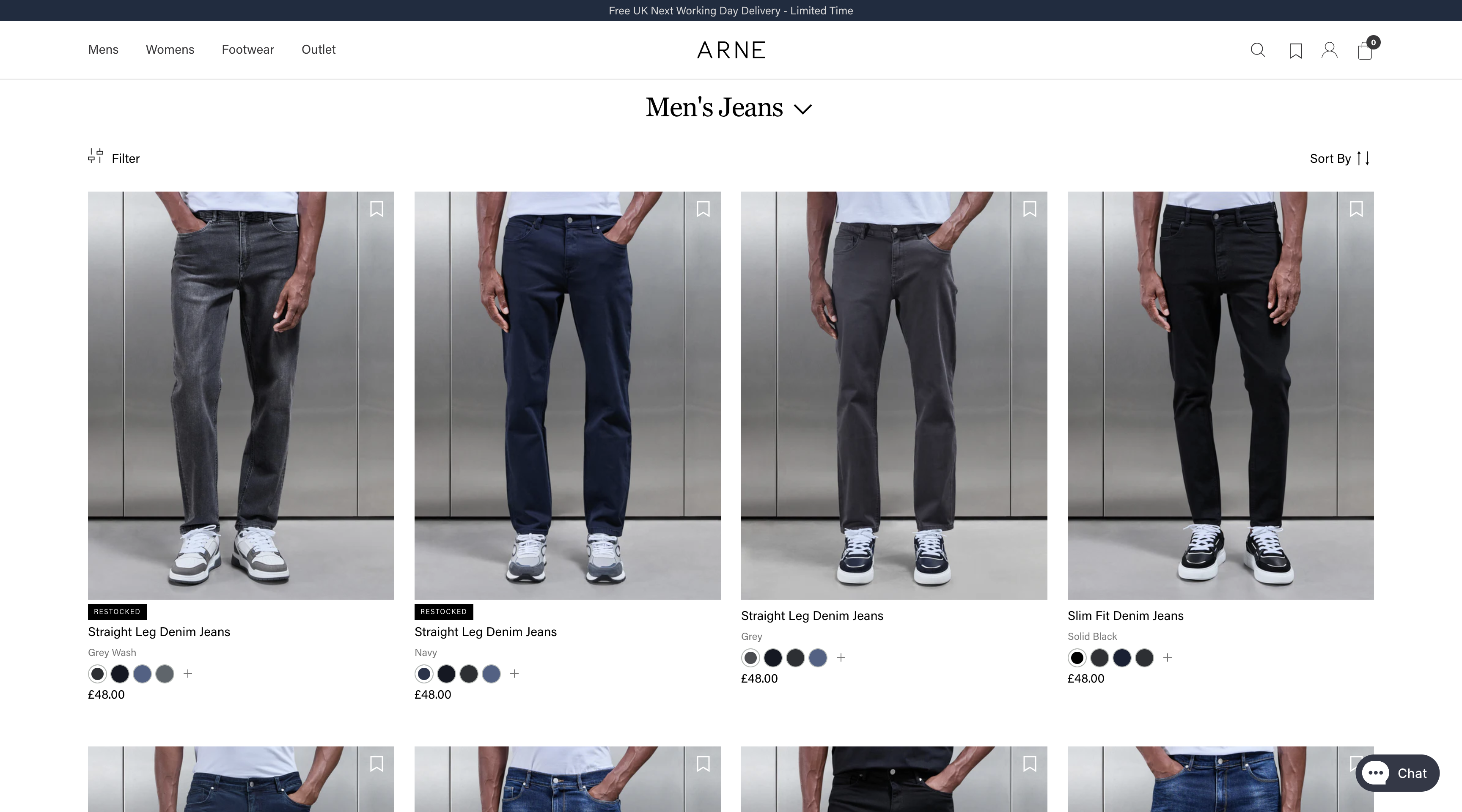 Arne mens jeans collection page